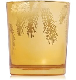 Frasier Fir Candles 13oz Gold Glass w Pine Needle Design