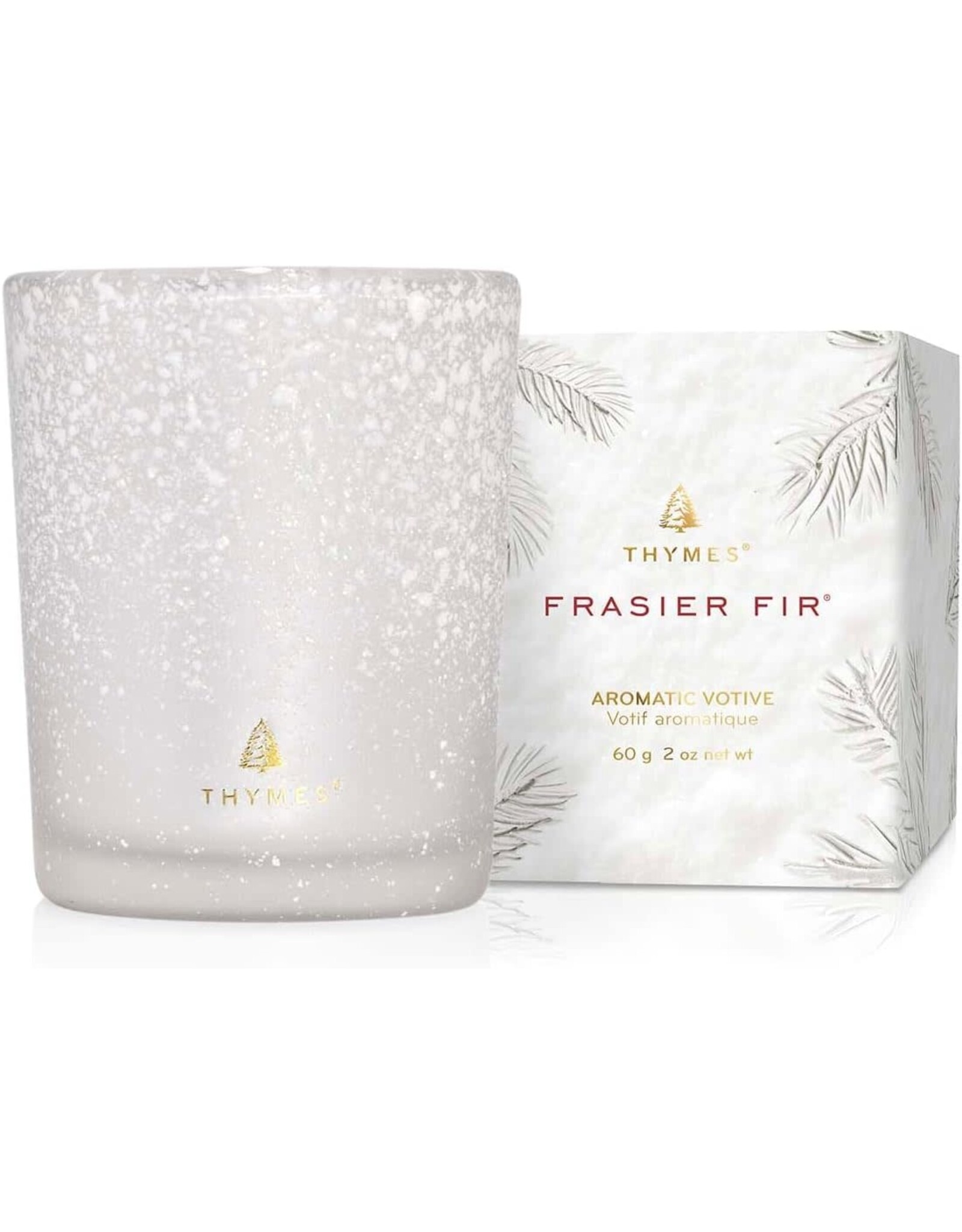 Frasier Fir Candles 2 Oz Glass Votive w Flocked Design