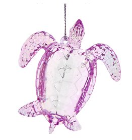 Kurt Adler Iridescent Sea Turtle Ornaments 2.75 Inch Pink