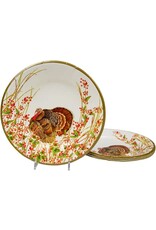 Caspari Turkeys n Berries Thanksgiving Paper Salad Dessert Plates 8pk