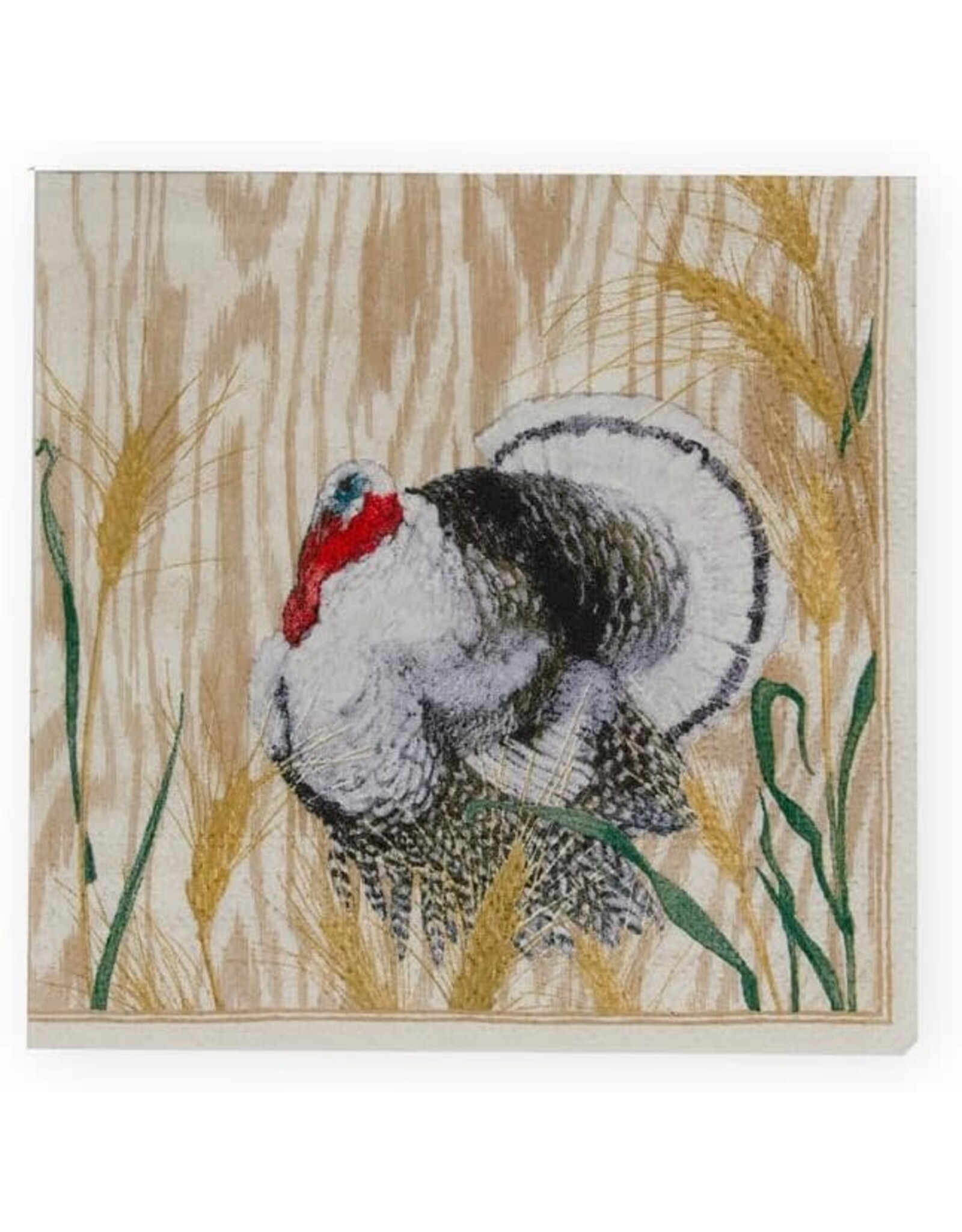Caspari Thanksgiving Paper Cocktail Napkins 20pk Homestead Turkey