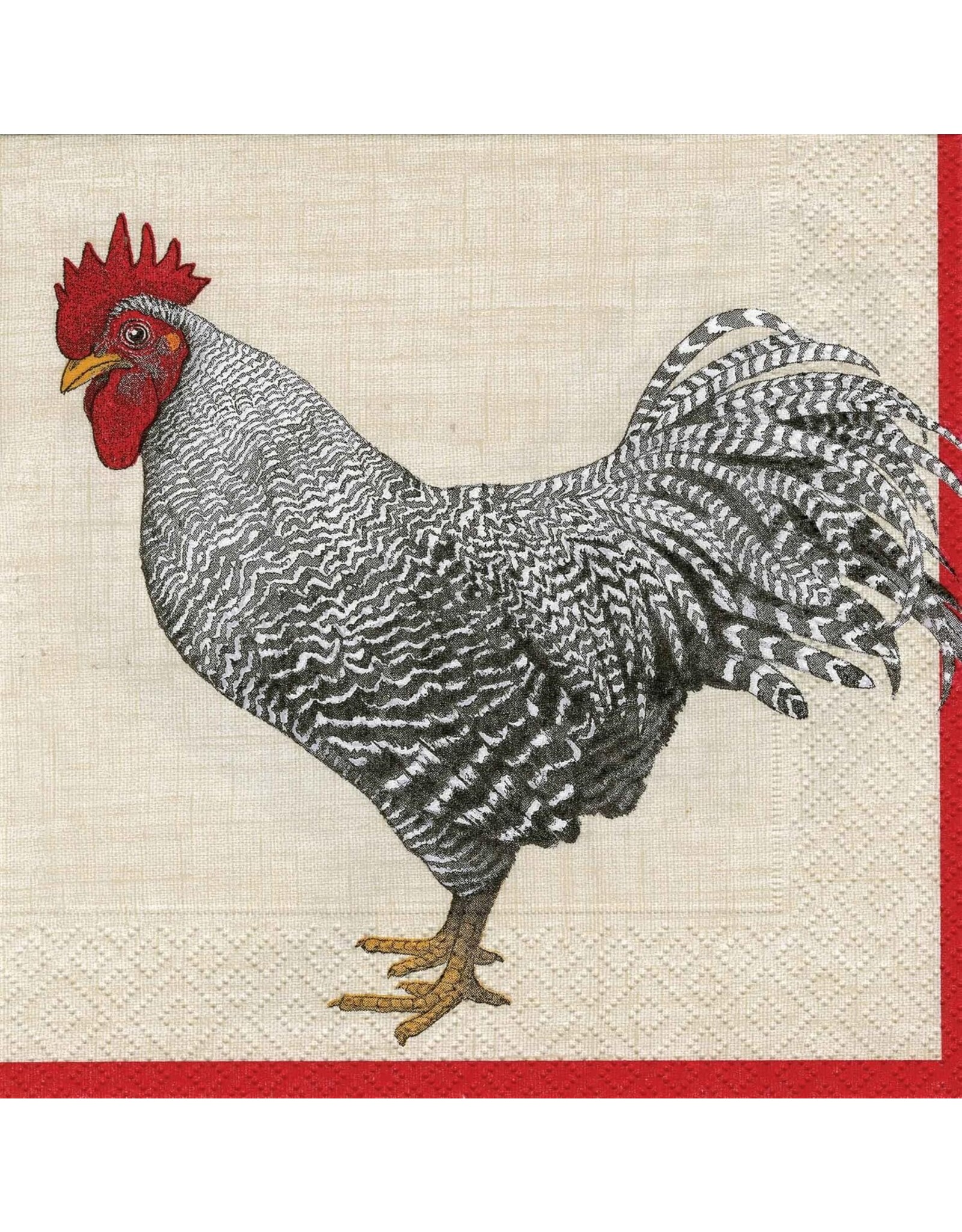 Caspari Paper Cocktail Napkins 20pk Le Coq Rooster