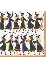 Caspari Halloween Party Paper Cocktail Napkins 20pk Witches Conga Line