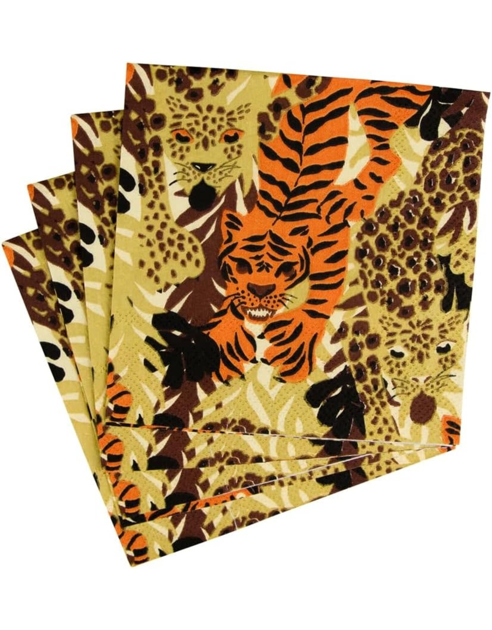 Caspari Paper Cocktail Napkins 20pk Wild Cats