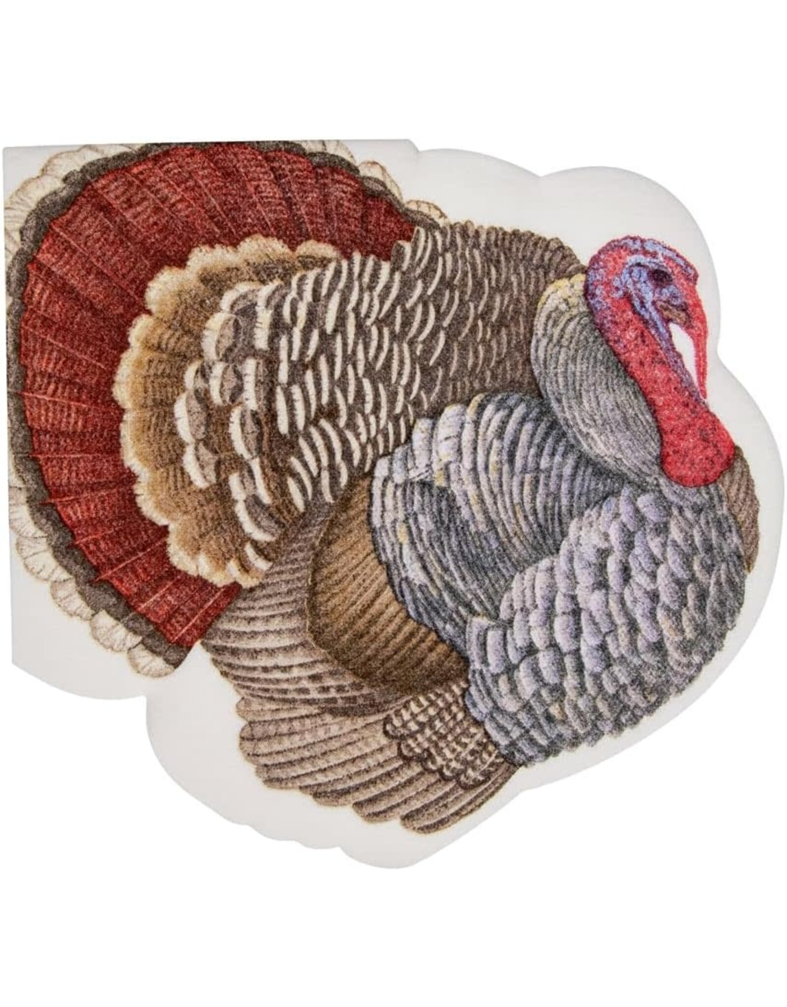 Caspari Fall Thanksgiving Paper Luncheon Napkins 15pk Turkey Die-Cut