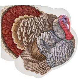 Caspari Fall Thanksgiving Paper Luncheon Napkins 20pk Turkey Die-Cut