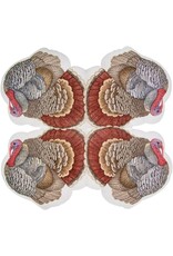 Caspari Fall Thanksgiving Paper Luncheon Napkins 15pk Turkey Die-Cut