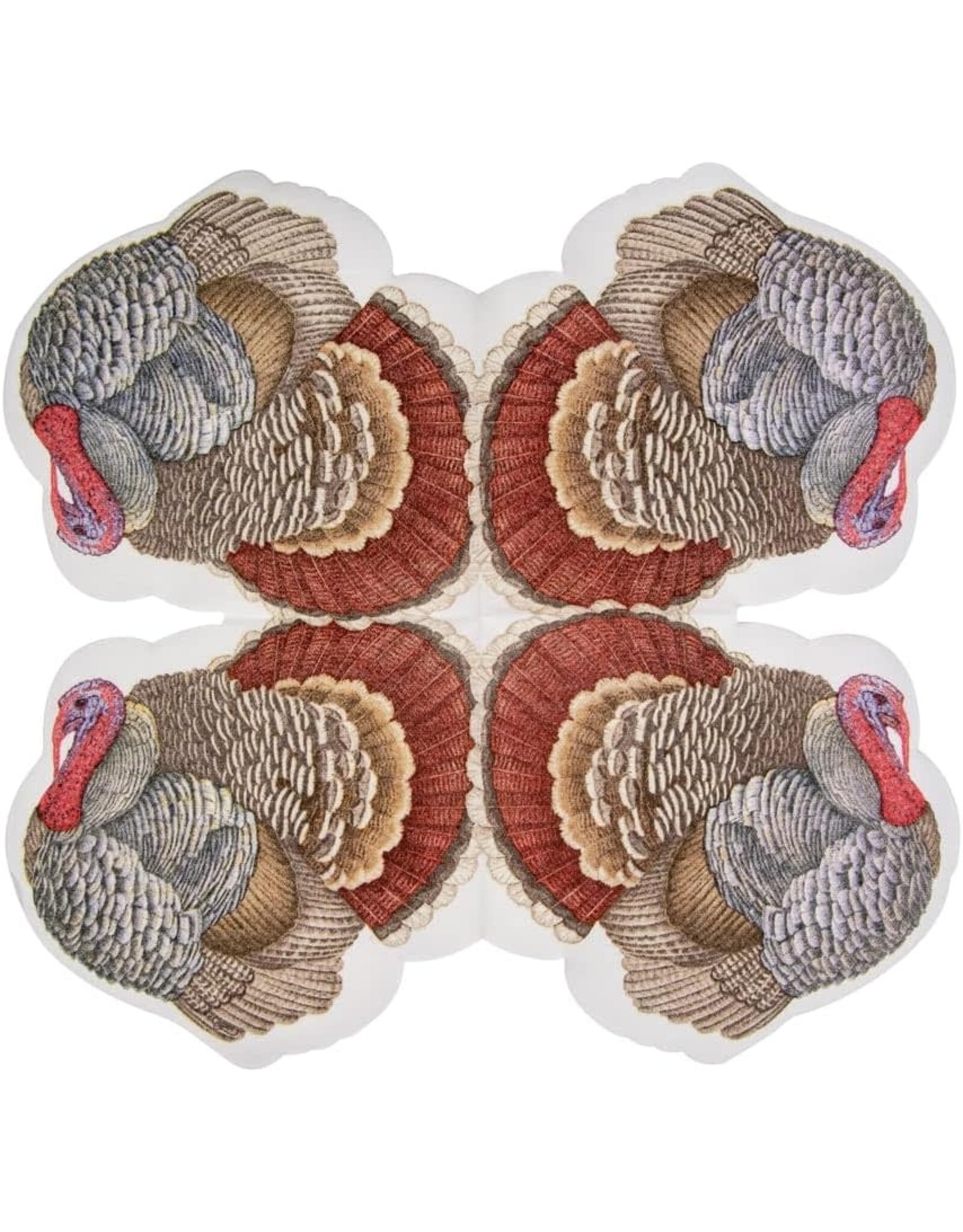 Caspari Fall Thanksgiving Paper Luncheon Napkins 15pk Turkey Die-Cut