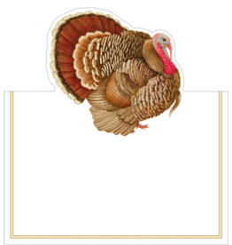 Caspari Thanksgiving Dinner Table Place Cards Tent Style 8pk Turkey