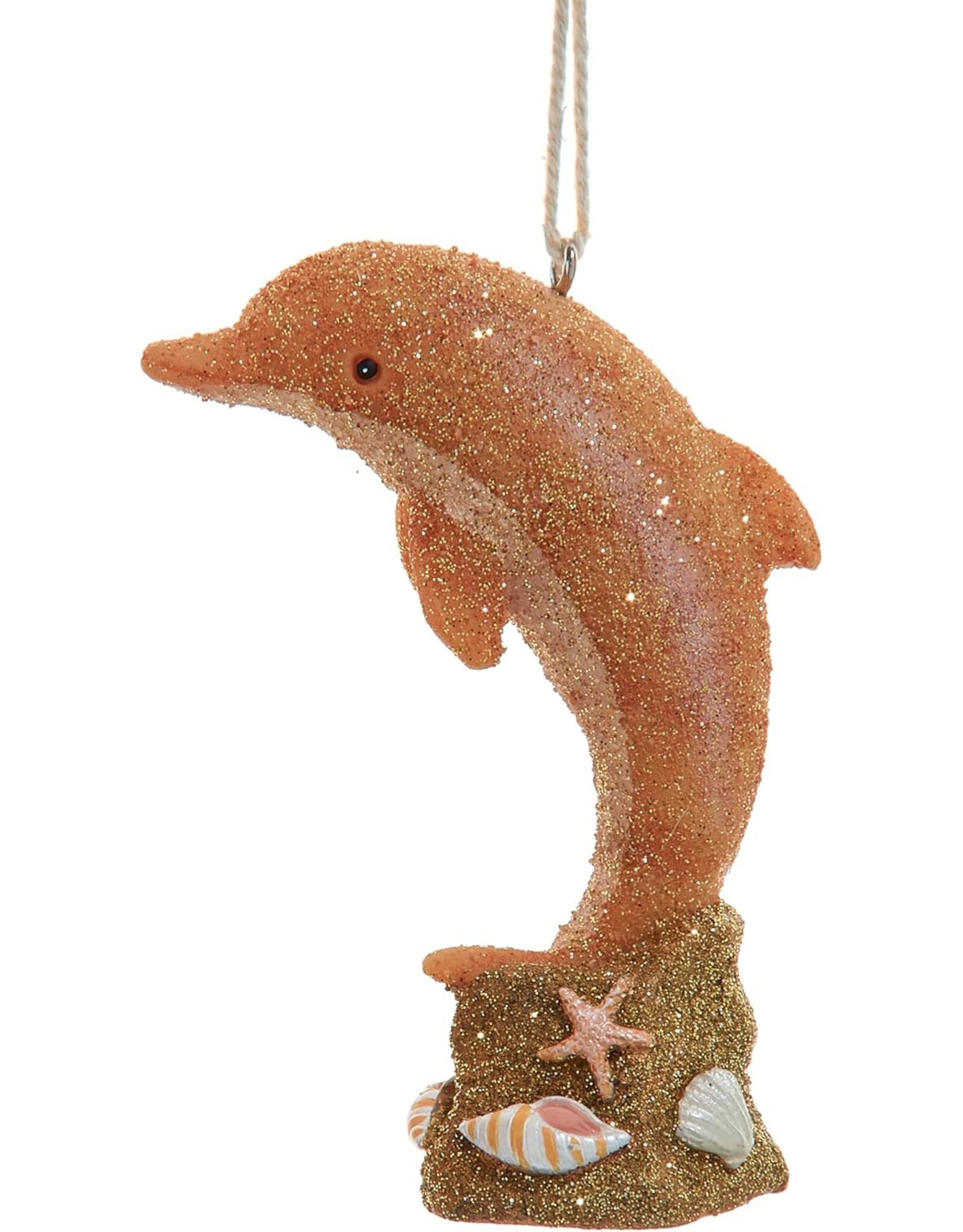 Kurt Adler Sand Sculpted Dolphin Christmas Ornament 3.5 Inch