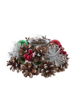 Kurt Adler Christmas Tea Light Candle Holder | Pinecone and Berry