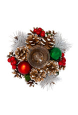 Kurt Adler Christmas Tea Light Candle Holder | Pinecone and Berry