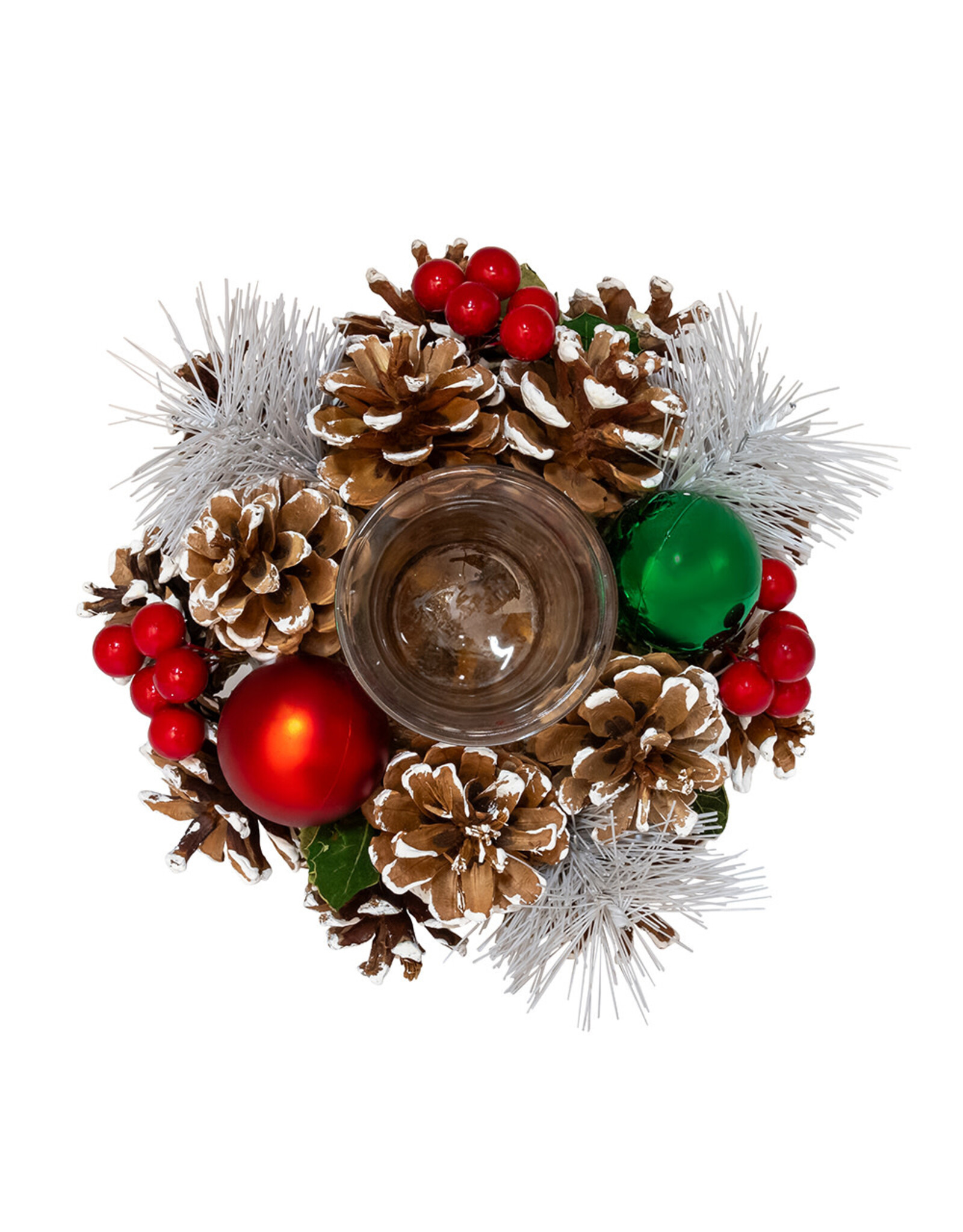 Kurt Adler Christmas Tea Light Candle Holder | Pinecone and Berry