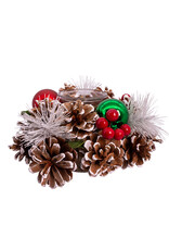 Kurt Adler Christmas Tea Light Candle Holder | Pinecone and Berry
