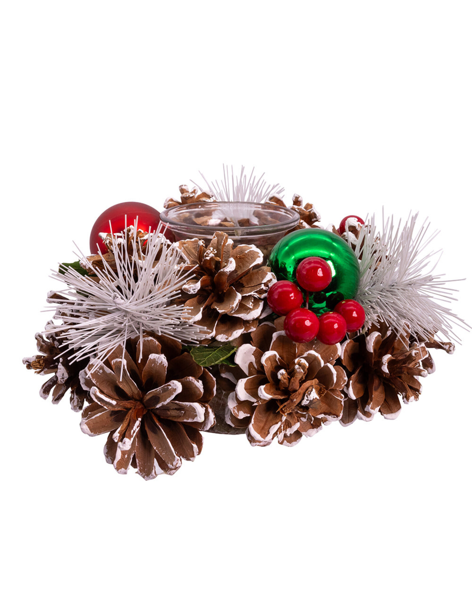 Kurt Adler Christmas Tea Light Candle Holder | Pinecone and Berry