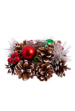 Kurt Adler Christmas Tea Light Candle Holder | Pinecone and Berry