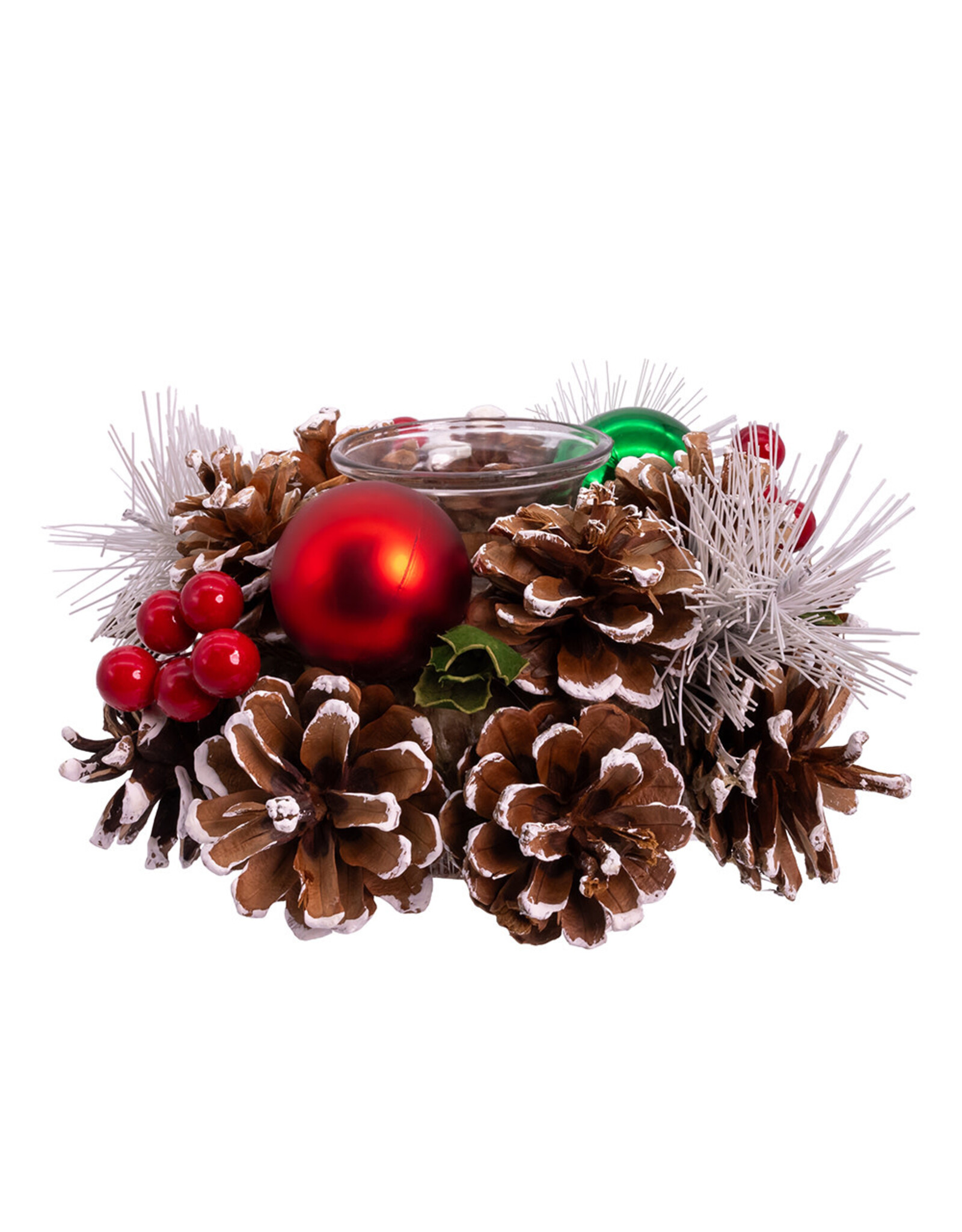 Kurt Adler Christmas Tea Light Candle Holder | Pinecone and Berry