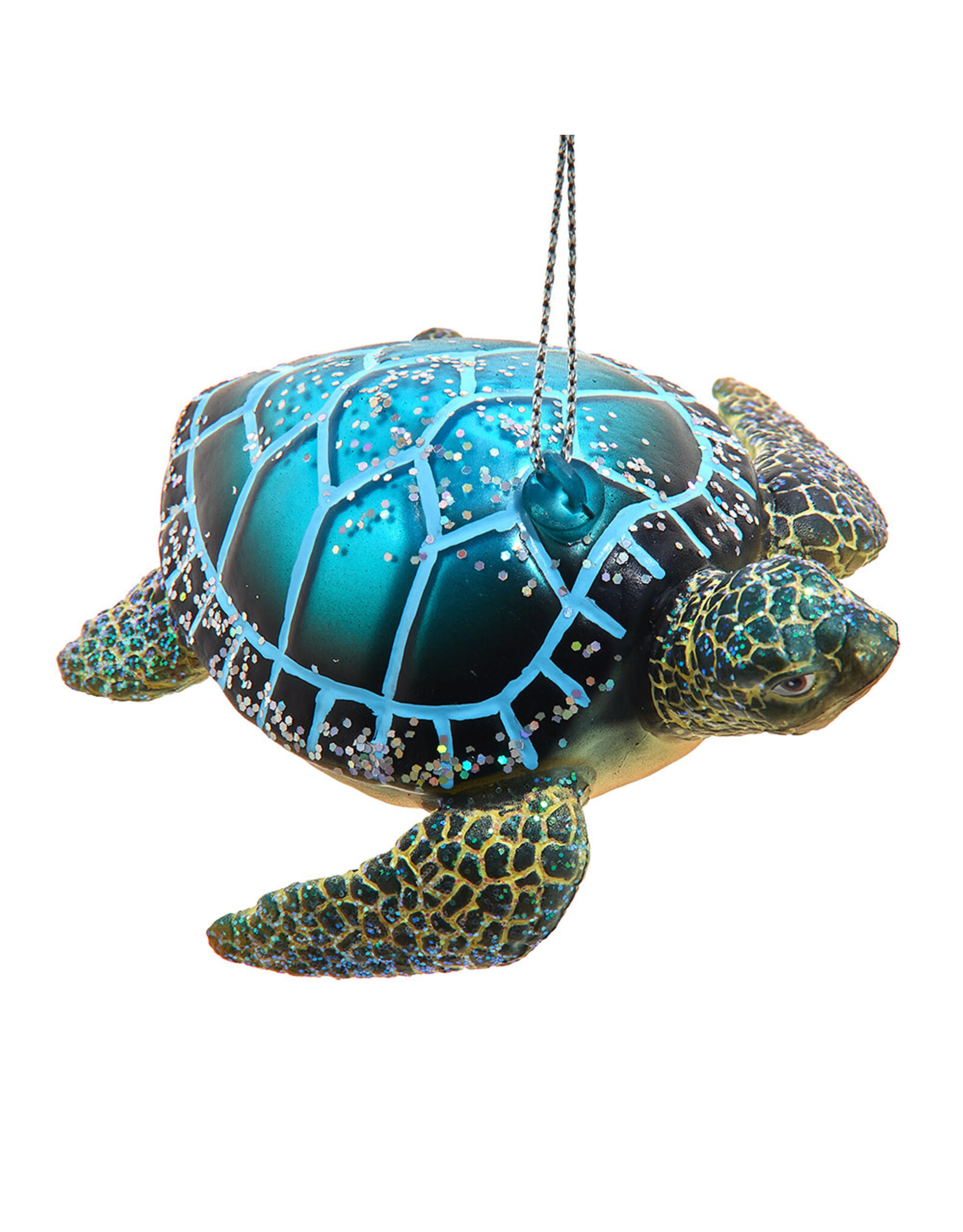 Kurt Adler Glass Sea Turtle Ornament 3.5 Inch