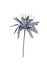 Kurt Adler Peacock Colors Poinsettia Pick 14in Purples Teals Golds