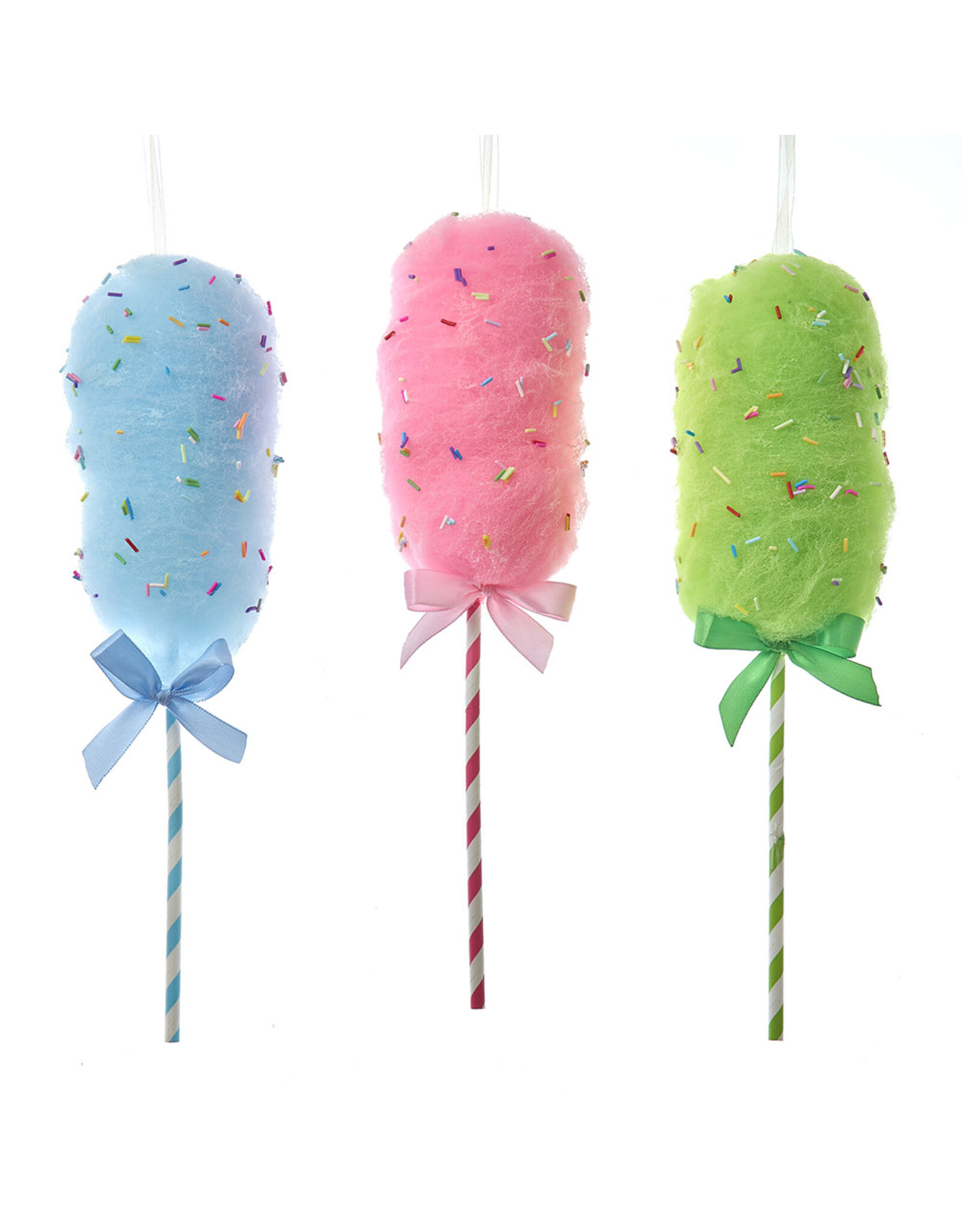 Kurt Adler Cotton Candy Pick Ornaments 13 Inches Set of 3 Assorted