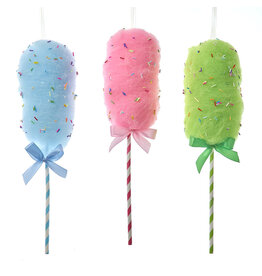 Kurt Adler Cotton Candy Pick Ornaments 13 Inches Set of 3 Assorted