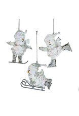 Kurt Adler Opalescent Snowman Ornaments 3 Assorted