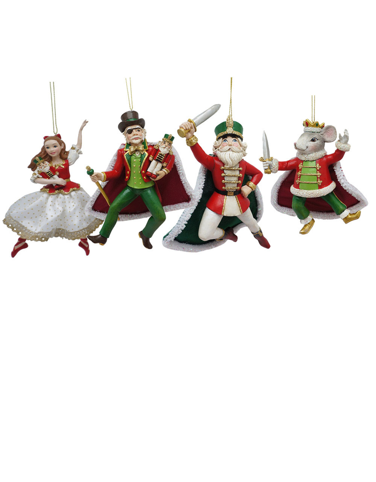 Kurt Adler The Nutcracker Suite Ballet Ornaments Set of 4 Assorted