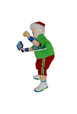 Kurt Adler Fabriche Pickleball Santa Playing Pickleball 10 Inch