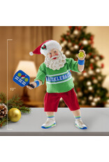 Kurt Adler Fabriche Pickleball Santa Playing Pickleball 10 Inch