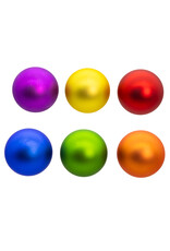 Kurt Adler Glass Matte Rainbow Ball Ornaments 60mm 12pc Set