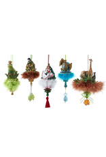 Kurt Adler Holly Hats Set of 5 Assorted Ornaments