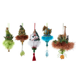 Kurt Adler Holly Hats Set of 5 Assorted Ornaments