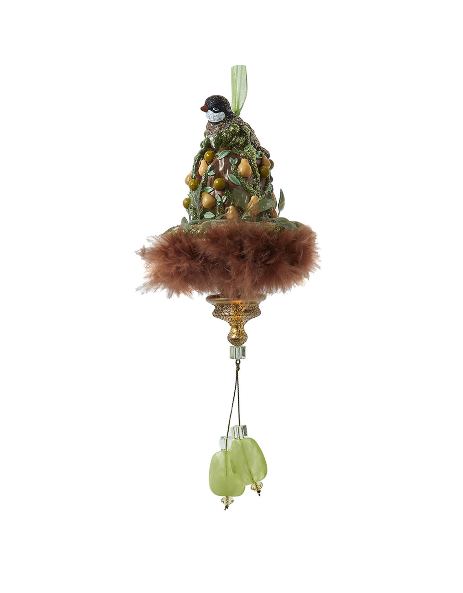 Kurt Adler Holly Hats Partridge In A Pear Tree Ornament 10 Inch