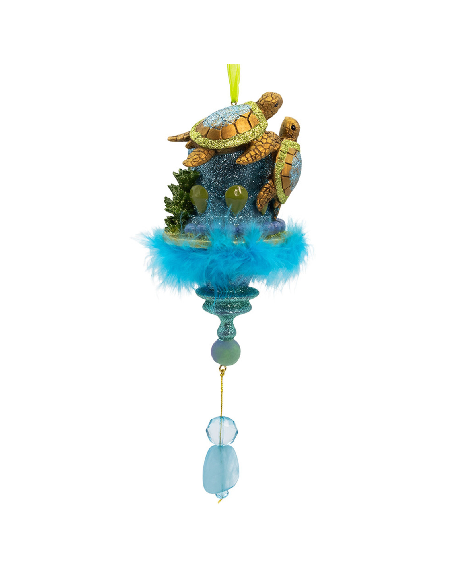 Kurt Adler Holly Hats Sea Turtles Ornament 10 Inch