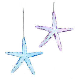 Kurt Adler Acrylic Iridescent Starfish Ornaments 2 Assorted