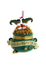 Kurt Adler Irish Pot Of Gold Ornament Catch The Luck