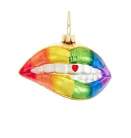 Kurt Adler Noble Gems Glass Pride Color Lips Ornament