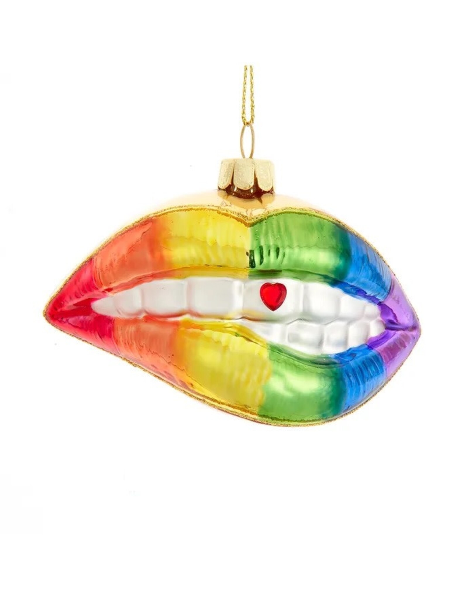 Kurt Adler Noble Gems Glass Pride Color Lips Ornament