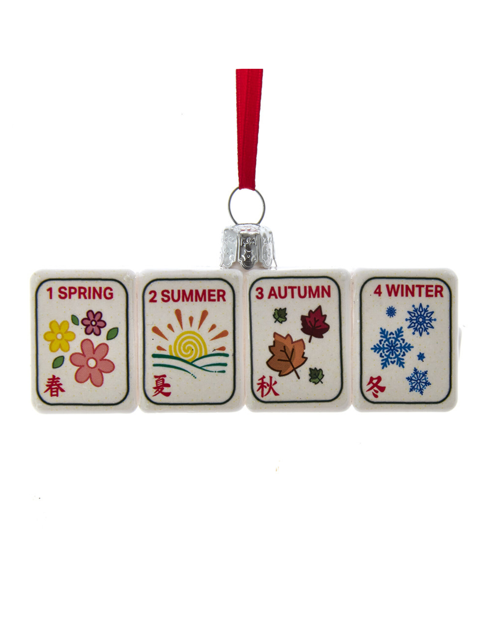 Kurt Adler Noble Gems Glass Mahjong Ornament 3.5 Inch