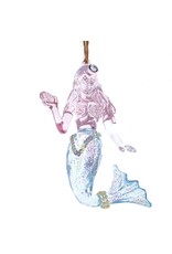 Kurt Adler Acrylic Pink Blue Mermaid Ornament 4.8 Inch