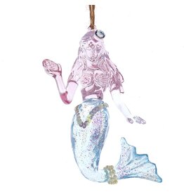 Kurt Adler Acrylic Pink Blue Mermaid Ornament 4.8 Inch