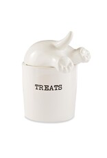 Mud Pie Dog Tail Treat Canister Ceramic Treat Jar With Lid
