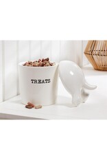 Mud Pie Dog Tail Treat Canister Ceramic Treat Jar With Lid