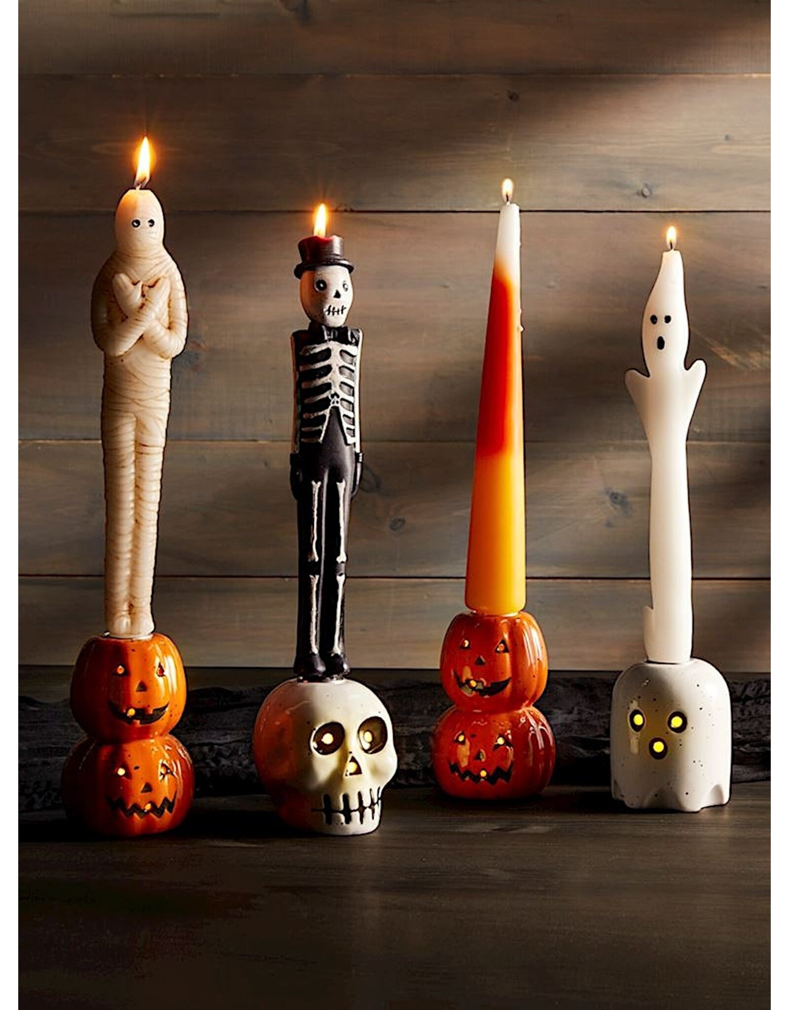 Mud Pie Halloween Taper Candles | Candy Corn Halloween Taper Candle 10 Inch