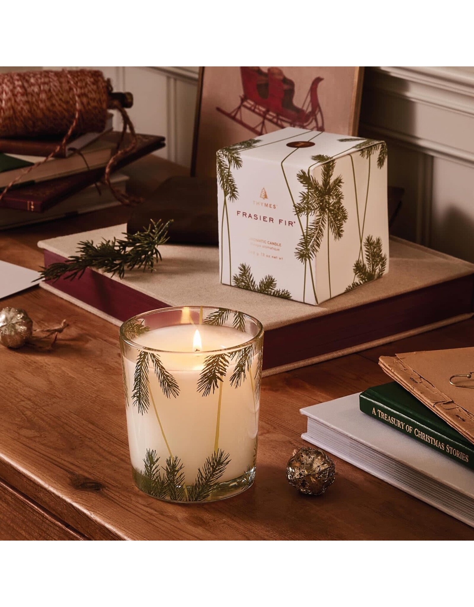 Frasier Fir Candles 13oz Glass w Pine Needle Design