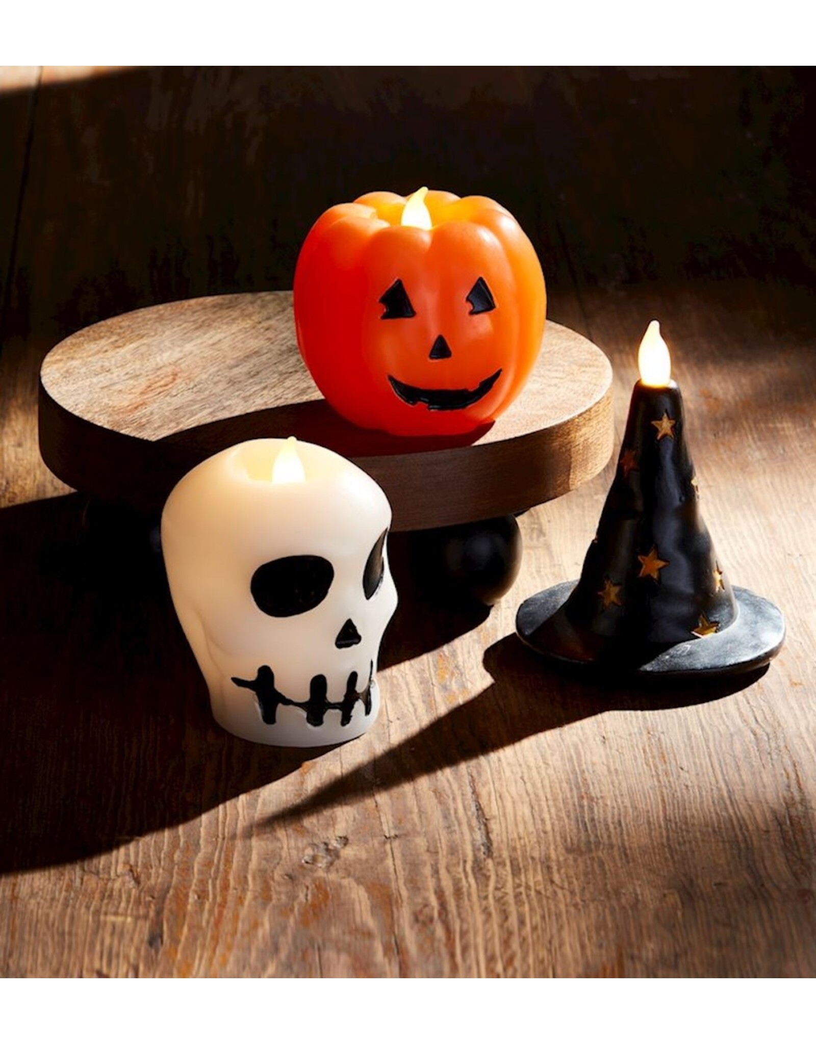 Mud Pie Halloween Flameless Candle Skeleton 3.5x3 Halloween Decoration