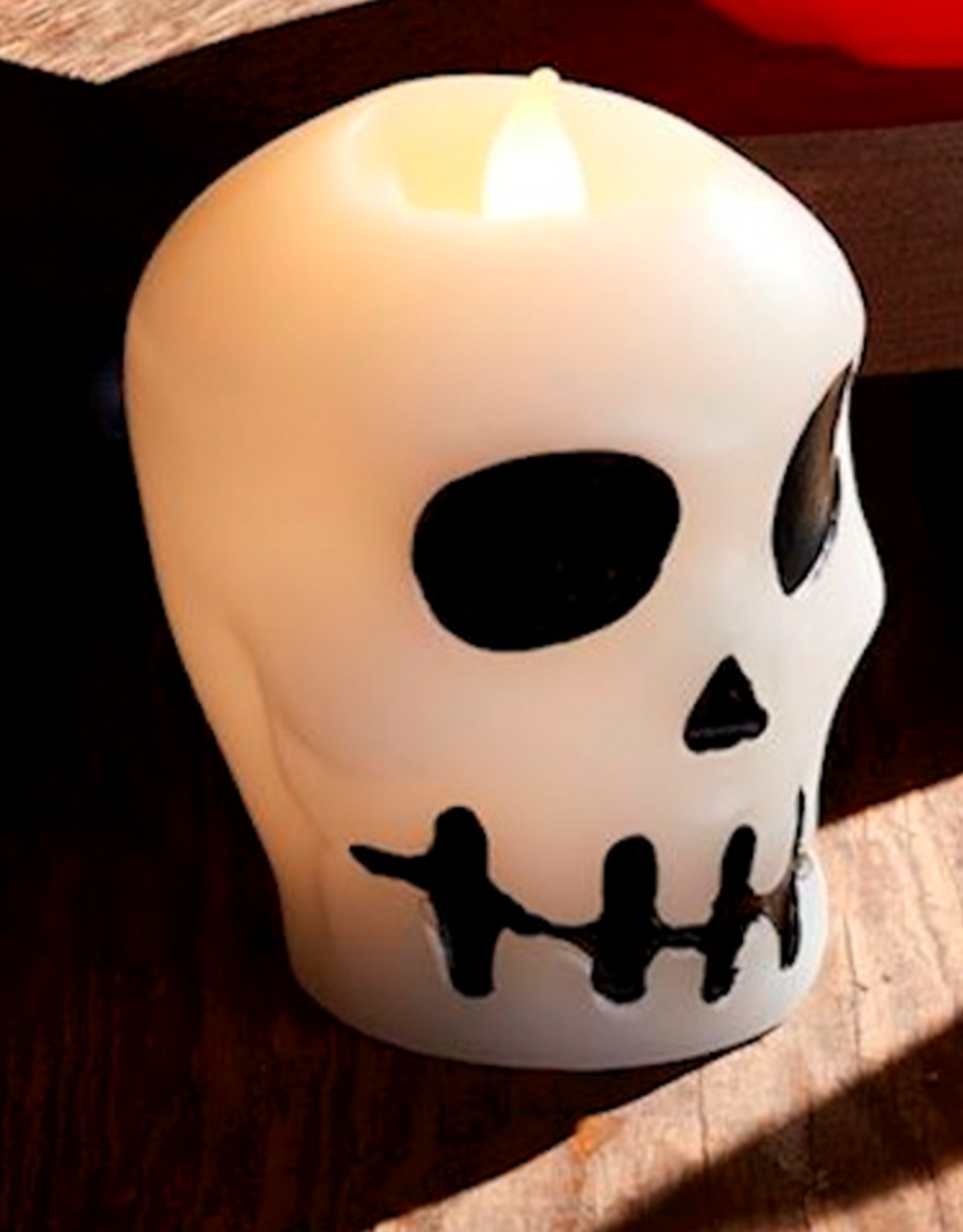 Mud Pie Halloween Flameless Candle Skeleton 3.5x3 Halloween Decoration