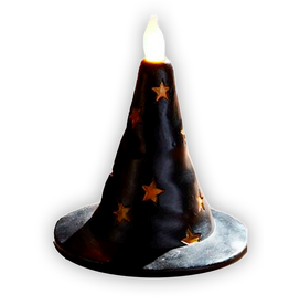 Mud Pie Halloween Flameless Candle Witch Hat Halloween Decoration