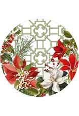 Caspari Christmas Paper Placemats 12pk Round Christmas Garden