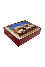 Caspari Boxed Christmas Cards 15pk Baby Jesus In The Manger